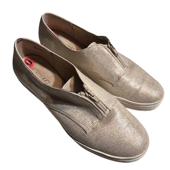 Aerosols Gold Fleck Metallic Shine Zip Up Slip on Sneakers size 10 - Picture 7 of 14